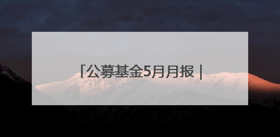 公募基金5月月报｜发生了什么？基金业绩榜变化这么大！