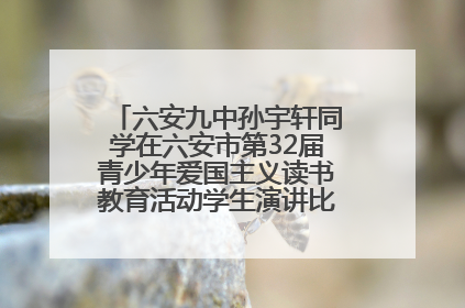 六安九中孙宇轩同学在六安市第32届青少年爱国主义读书教育活动学生演讲比赛中荣获一等奖