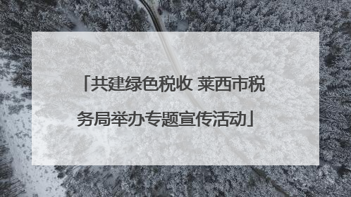 共建绿色税收 莱西市税务局举办专题宣传活动