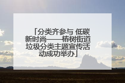 分类齐参与 低碳新时尚——椿树街道垃圾分类主题宣传活动成功举办