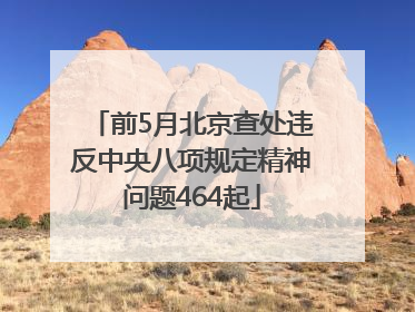 前5月北京查处违反中央八项规定精神问题464起