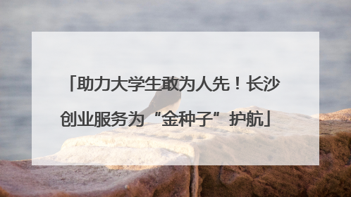助力大学生敢为人先！长沙创业服务为“金种子”护航