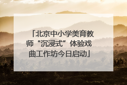 北京中小学美育教师“沉浸式”体验戏曲工作坊今日启动
