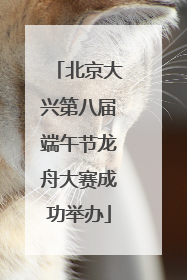 北京大兴第八届端午节龙舟大赛成功举办
