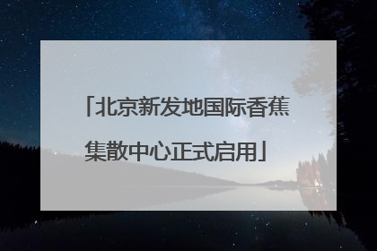 北京新发地国际香蕉集散中心正式启用