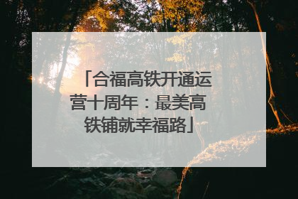 合福高铁开通运营十周年：最美高铁铺就幸福路