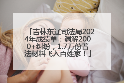 吉林东辽司法局2024年成绩单：调解2000+纠纷，1.7万份普法材料飞入百姓家！
