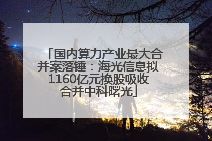 国内算力产业最大合并案落锤：海光信息拟1160亿元换股吸收合并中科曙光