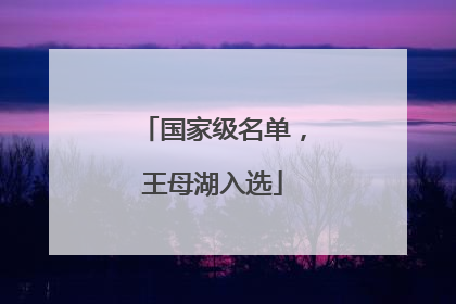 国家级名单，王母湖入选