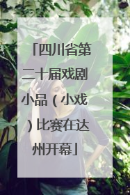 四川省第二十届戏剧小品（小戏）比赛在达州开幕