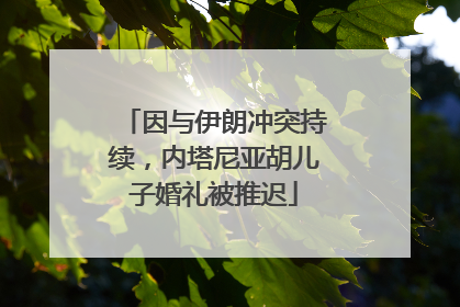 因与伊朗冲突持续，内塔尼亚胡儿子婚礼被推迟