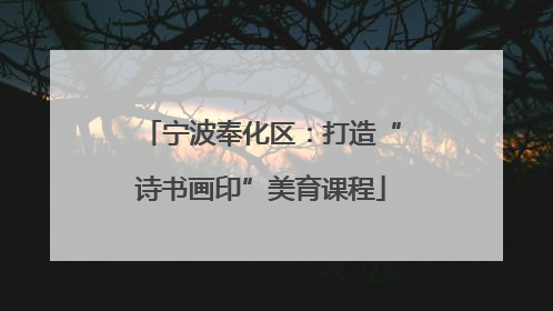 宁波奉化区：打造“诗书画印”美育课程