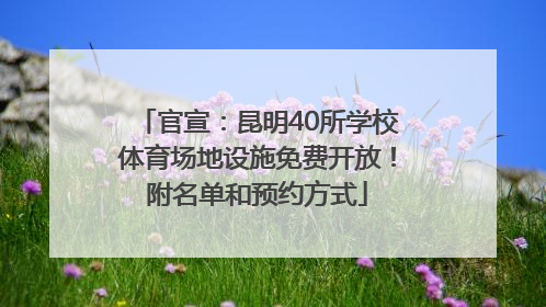官宣：昆明40所学校体育场地设施免费开放！附名单和预约方式