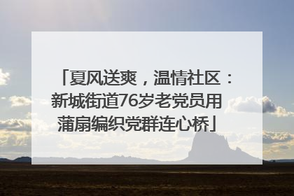 夏风送爽，温情社区：新城街道76岁老党员用蒲扇编织党群连心桥