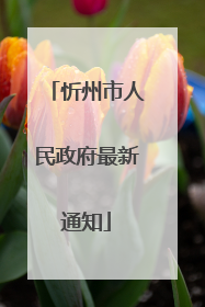 忻州市人民政府最新通知