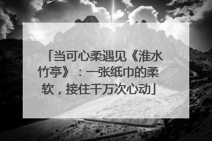 当可心柔遇见《淮水竹亭》：一张纸巾的柔软，接住千万次心动