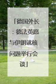 德国外长：德法英愿与伊朗就核问题举行会谈