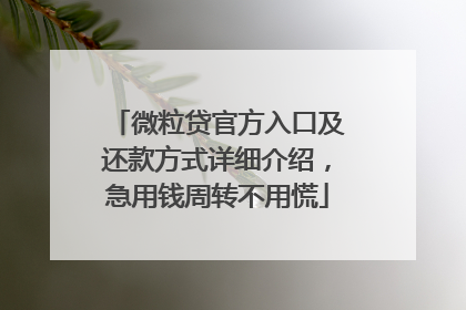 微粒贷官方入口及还款方式详细介绍，急用钱周转不用慌
