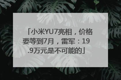 小米YU7亮相，价格要等到7月，雷军：19.9万元是不可能的