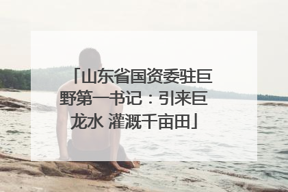 山东省国资委驻巨野第一书记：引来巨龙水 灌溉千亩田