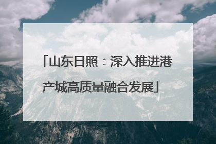 山东日照：深入推进港产城高质量融合发展