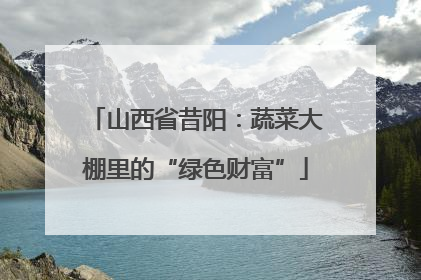 山西省昔阳：蔬菜大棚里的“绿色财富”