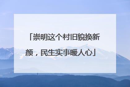 崇明这个村旧貌换新颜，民生实事暖人心