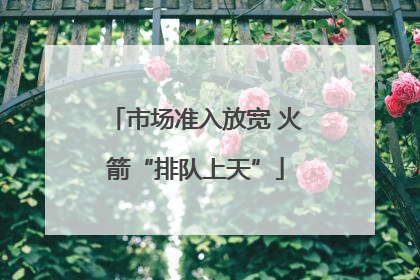市场准入放宽 火箭“排队上天”