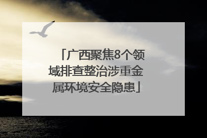 广西聚焦8个领域排查整治涉重金属环境安全隐患