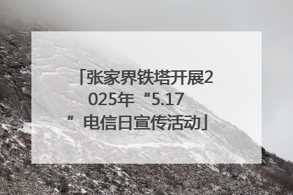 张家界铁塔开展2025年“5.17”电信日宣传活动