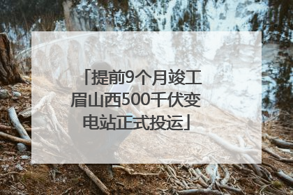 提前9个月竣工 眉山西500千伏变电站正式投运
