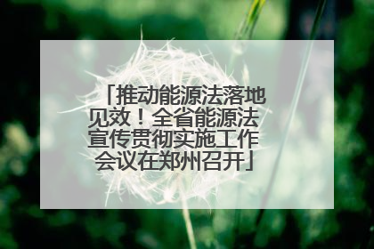 推动能源法落地见效！全省能源法宣传贯彻实施工作会议在郑州召开