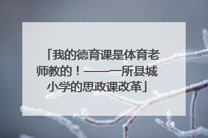 我的德育课是体育老师教的！——一所县城小学的思政课改革