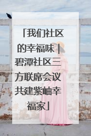 我们社区的幸福味｜碧潭社区三方联席会议共建紫岫幸福家