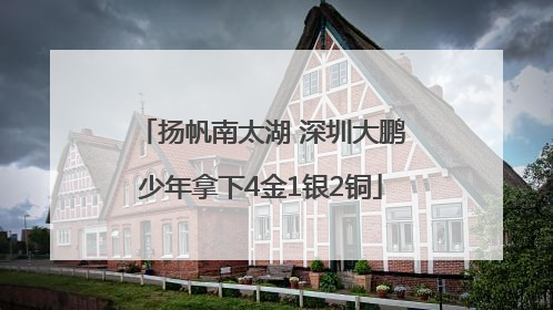 扬帆南太湖 深圳大鹏少年拿下4金1银2铜