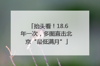 抬头看！18.6年一次，多图直击北京“最低满月”