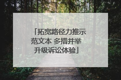 拓宽路径力推示范文本 多措并举升级诉讼体验
