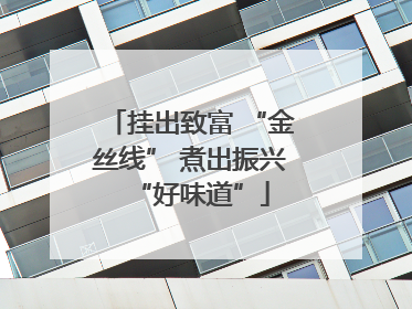 挂出致富 “金丝线” 煮出振兴“好味道”
