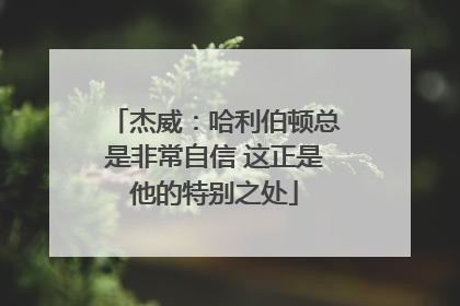 杰威：哈利伯顿总是非常自信 这正是他的特别之处