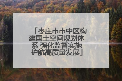 枣庄市市中区构建国土空间规划体系 强化监督实施护航高质量发展