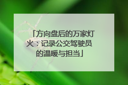 方向盘后的万家灯火：记录公交驾驶员的温暖与担当