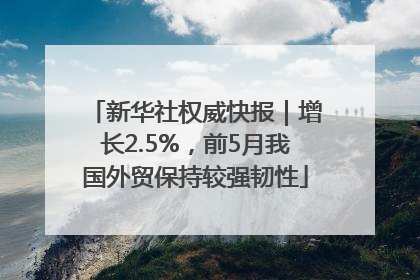 新华社权威快报｜增长2.5%，前5月我国外贸保持较强韧性