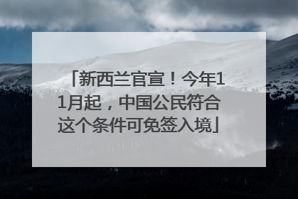 新西兰官宣！今年11月起，中国公民符合这个条件可免签入境