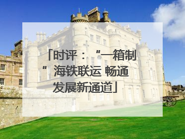 时评：“一箱制”海铁联运 畅通发展新通道