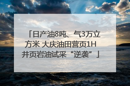 日产油8吨、气3万立方米 大庆油田营页1H井页岩油试采“逆袭”