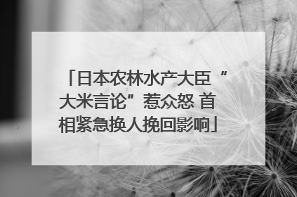 日本农林水产大臣“大米言论”惹众怒 首相紧急换人挽回影响
