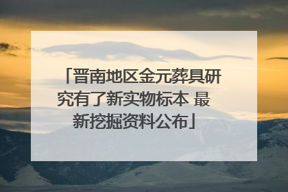 晋南地区金元葬具研究有了新实物标本 最新挖掘资料公布