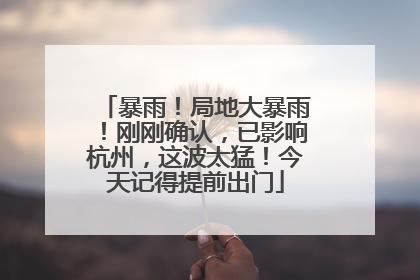 暴雨！局地大暴雨！刚刚确认，已影响杭州，这波太猛！今天记得提前出门