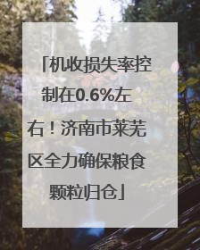 机收损失率控制在0.6%左右！济南市莱芜区全力确保粮食颗粒归仓