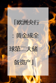 欧洲央行：黄金成全球第二大储备资产